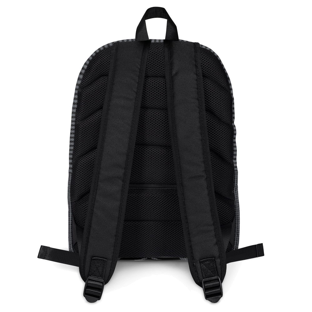 Lovogram Black Backpack by CRiZ AMOR - Stylish and functional designer bag, back view