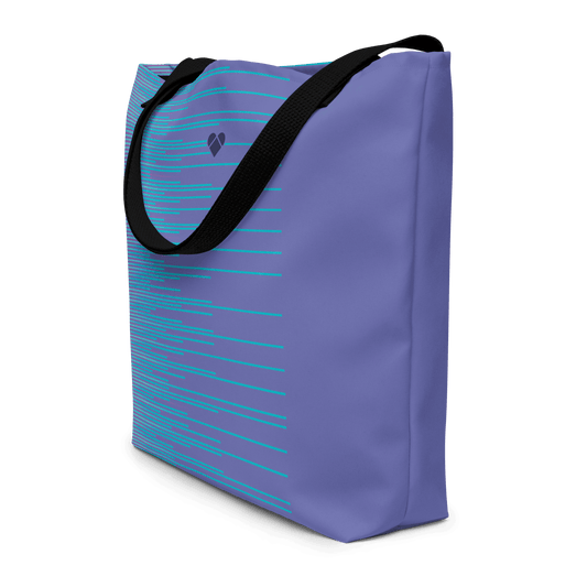 Periwinkle Dual Tote Bag with Turquoise Stripes | CRiZ AMOR