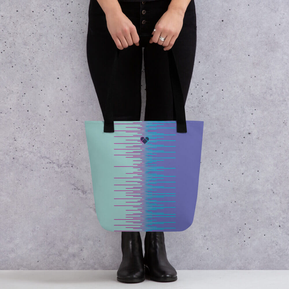 Tote Bag in Mint & Periwinkle