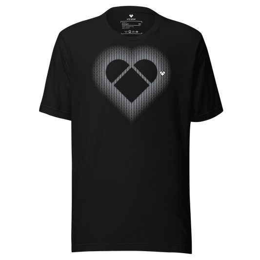 Black Lovogram Aura Tee with Heart Logo Design