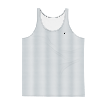 Light gray tank top with black heart-shaped pattern, front view