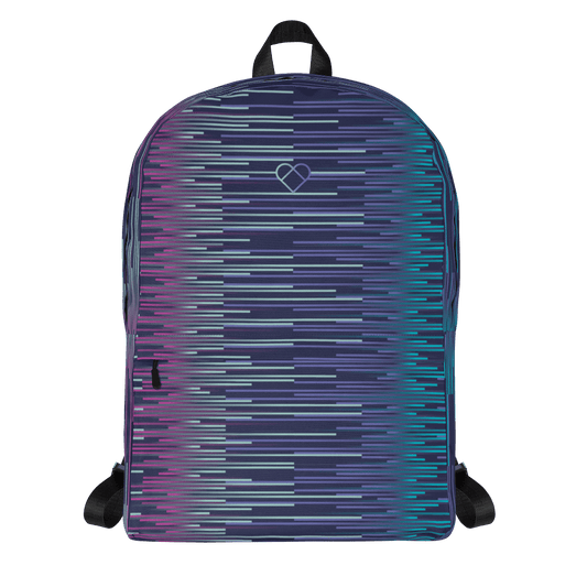 Slate Blue Gradient Heart Backpack, front view