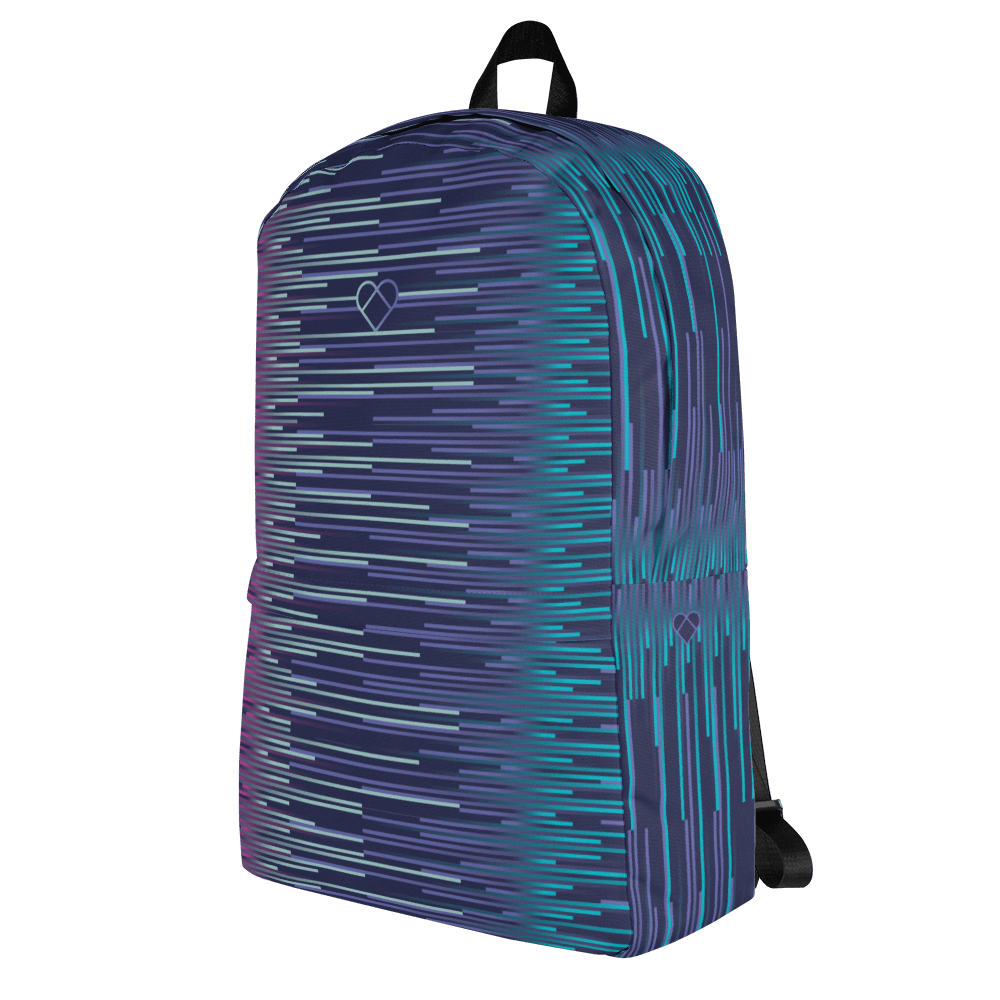 Dark Slate Blue Dual Backpack with gradient stripes