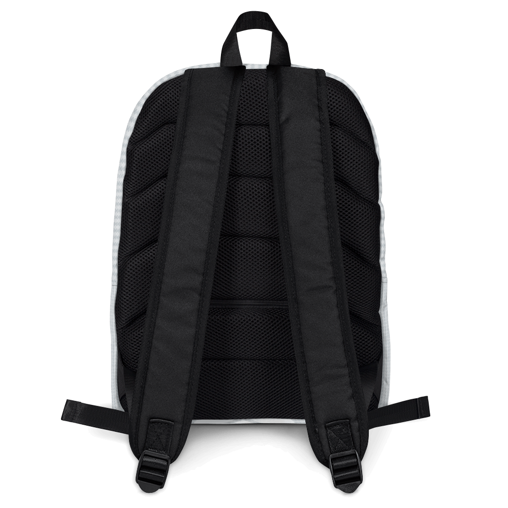 back view Gray Lovogram Backpack with Heart Logo by CRiZ AMOR
