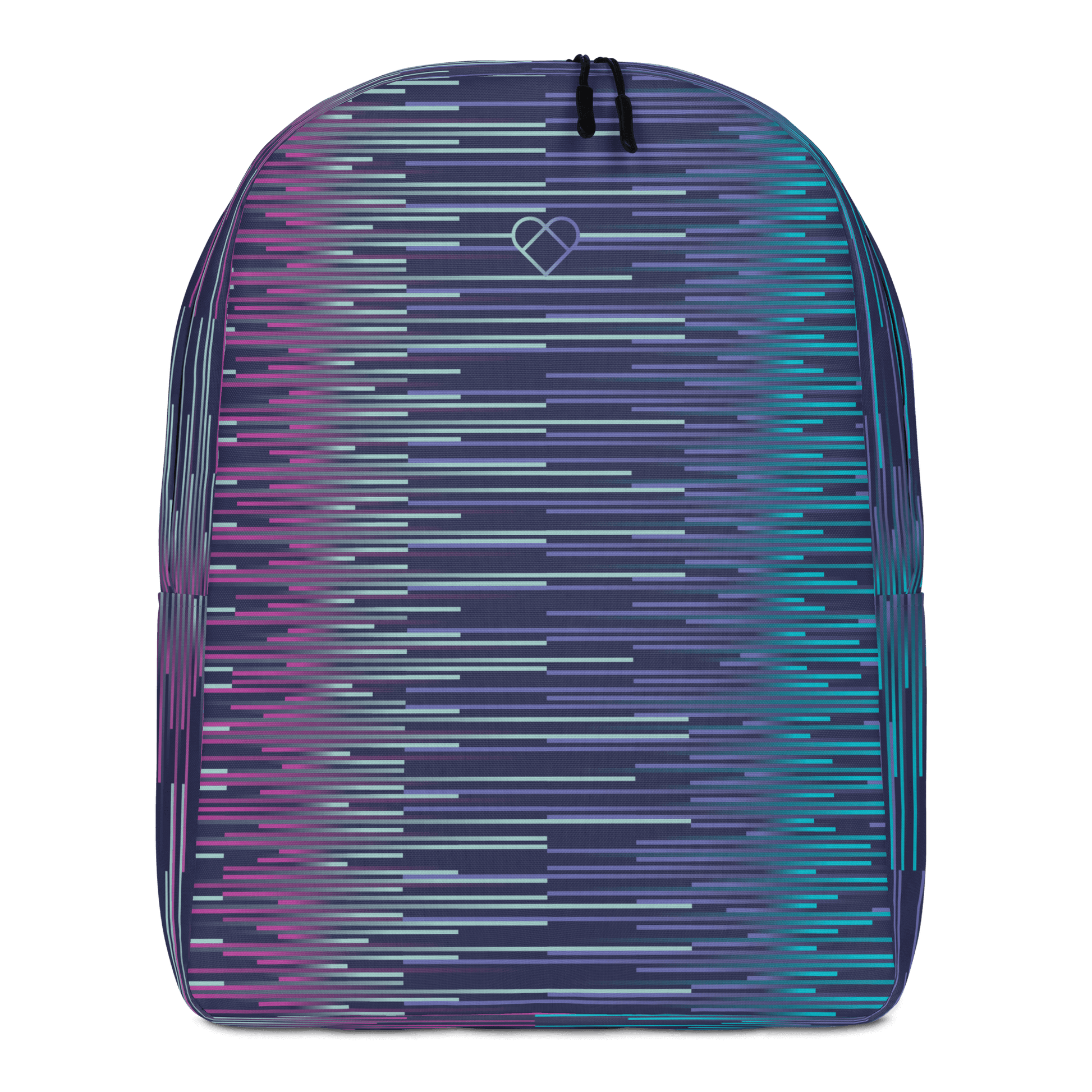 Slate Blue Dual Simplyheart Backpack with Gradient Stripes