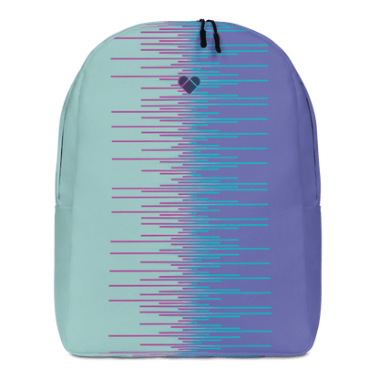 Mint & Periwinkle Dual Simplyheart Backpack by CRiZ AMOR, front view