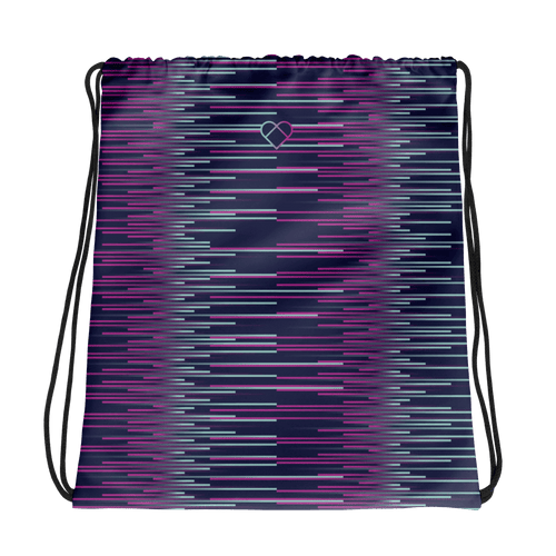 Dark Slate Blue & Fucsia Pink Dual Drawstring Bag | Accessories