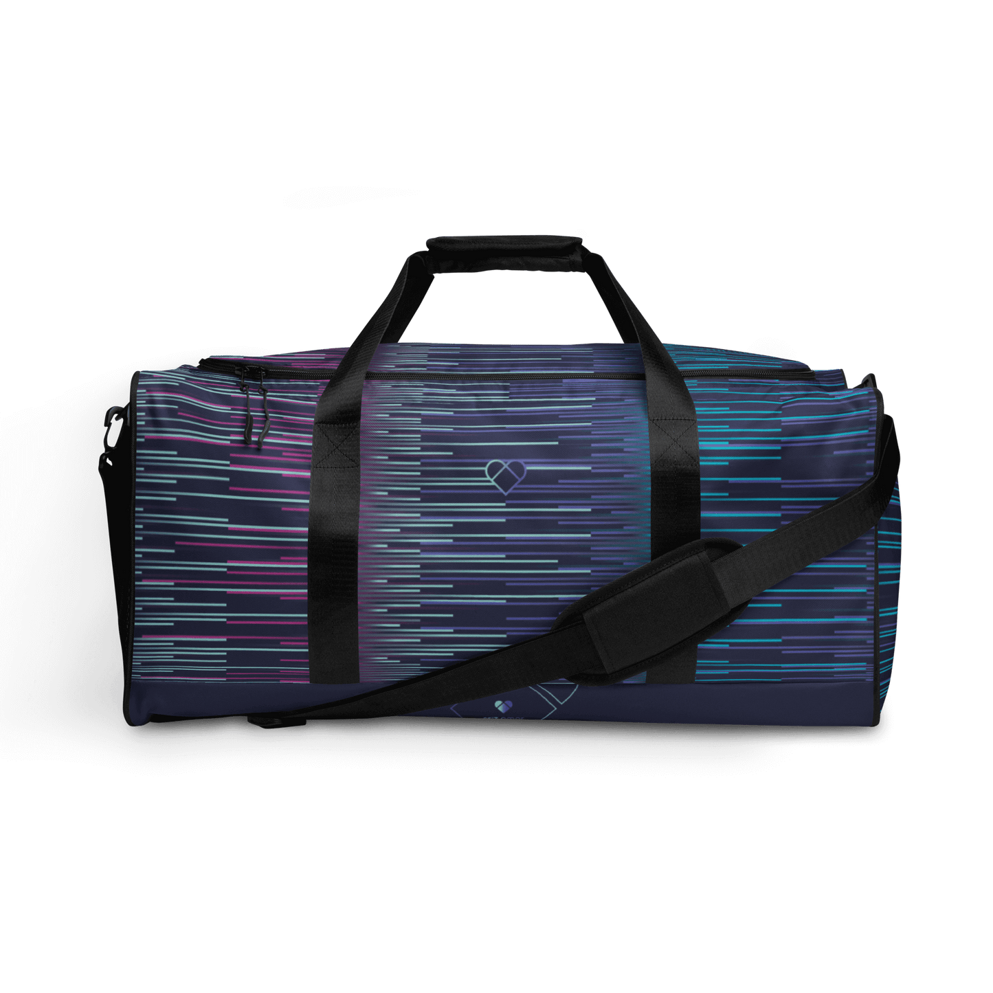 Dark Slate Blue Duffle Bag with Gradient Stripes