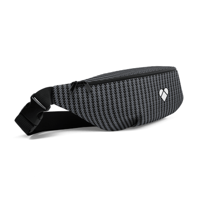 side view of Heart-patterned fanny pack by CRiZ AMOR