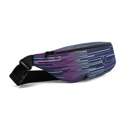 Unisex Fanny Pack in Slate Blue Gradient with Heart Logo