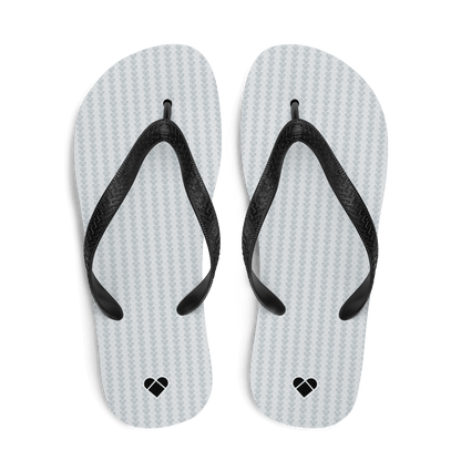 Lovogram Flip Flops by CRiZ AMOR: Heart pattern in light gray for men & women