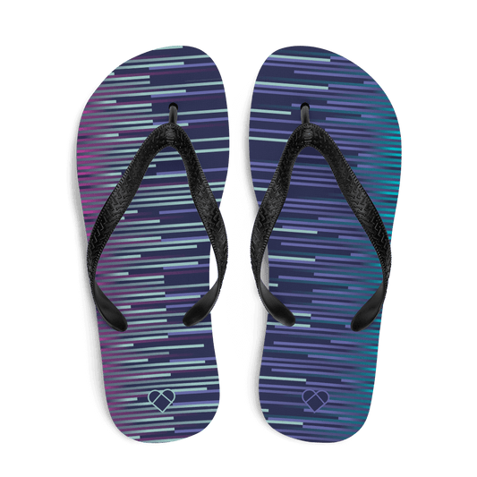 Slate Blue Flip Flops with Heart Logo | CRiZ AMOR Unisex Footwear