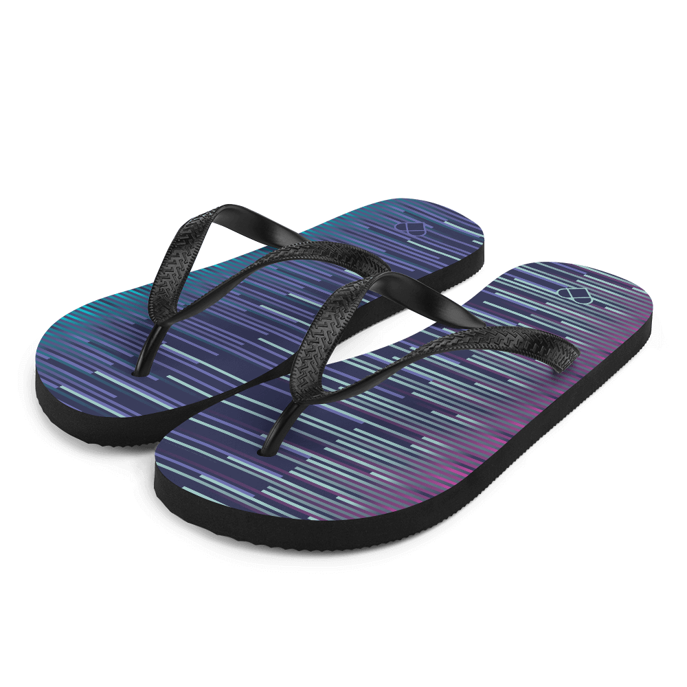 Heart Logo Slate Blue Flip Flops | Stylish Unisex Footwear by CRiZ AMOR