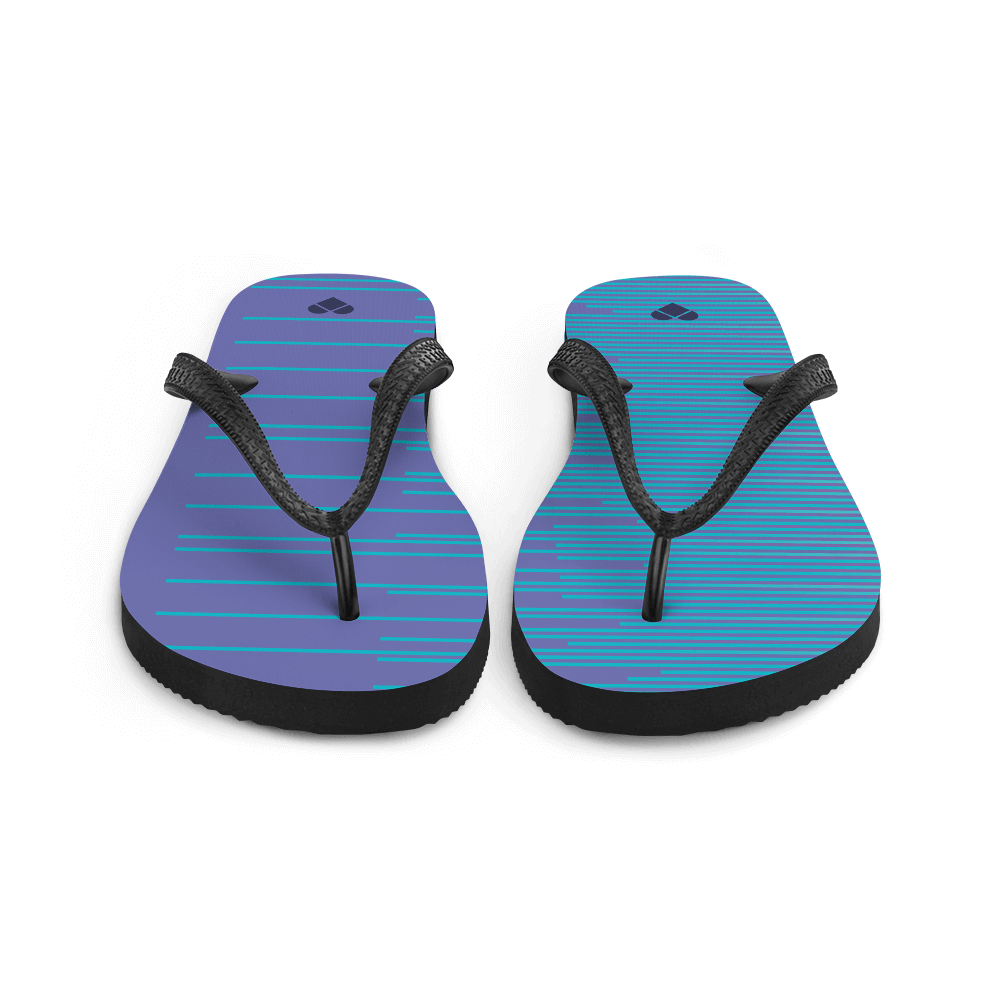 Turquoise Striped Flip Flops - Amor Dual Collection