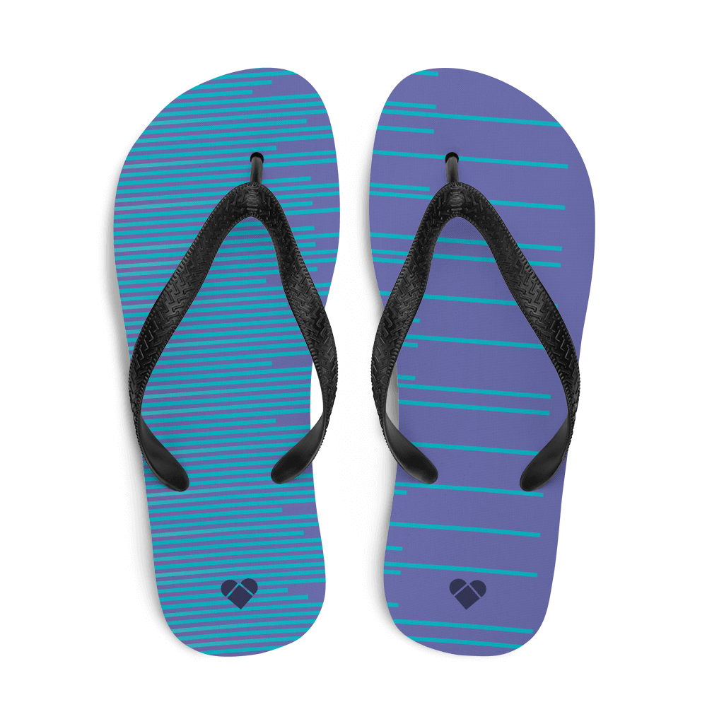 Periwinkle Dual Flip Flops with Turquoise Stripes