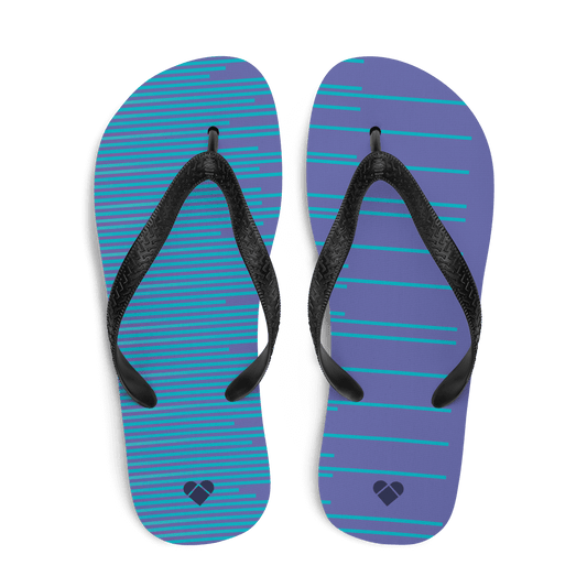 Periwinkle Dual Flip Flops with Turquoise Stripes