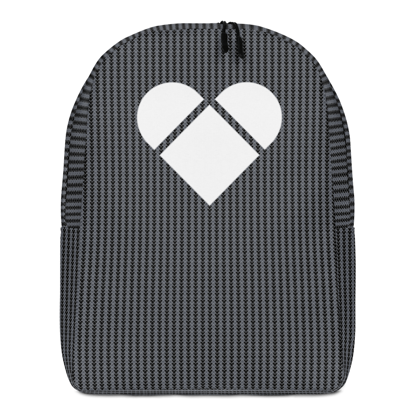 Black Lovogram SimplyHeart Backpack by CRiZ AMOR, front view