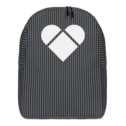 Black Lovogram SimplyHeart Backpack by CRiZ AMOR, front view