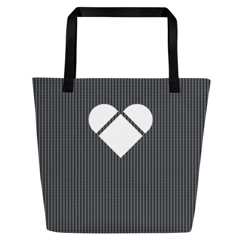 Black Lovogram Large Tote Bag White Heart | Accessories
