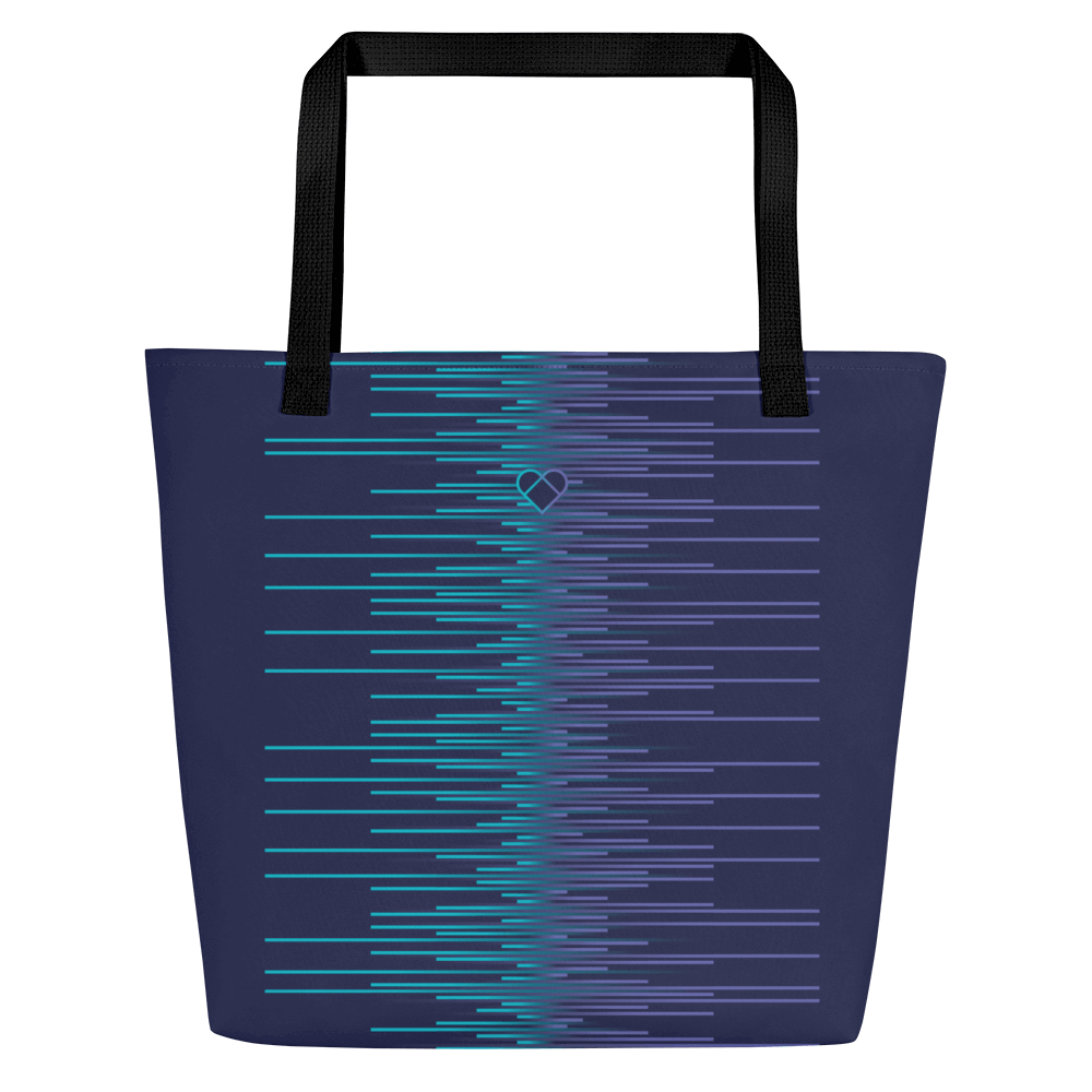 Gradient Stripe Tote in Slate Blue by CRiZ AMOR's Amor Dual Collection