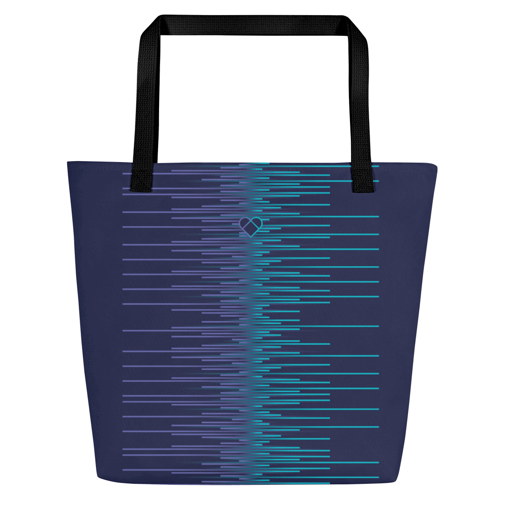 Unisex Tote Bag in Dark Slate Blue with Heart Logo by CRiZ AMOR