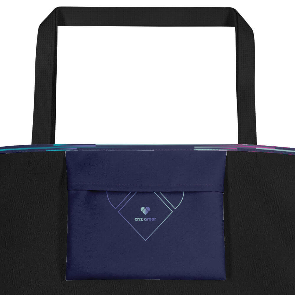 Amor Dual Tote Bag: A Fashion Statement in Dark Slate Blue - details