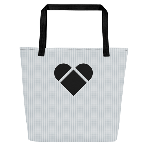 Light Gray Lovogram Large Tote Bag Black Heart | Accessories