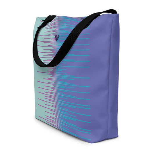 Mint & Periwinkle Dual Large Tote Bag with Heart Logo - CRiZ AMOR