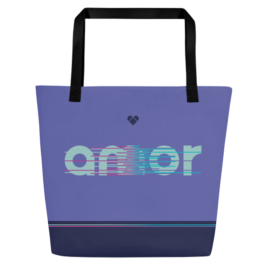 Periwinkle & Fucsia Pink Dual Tote Bag by CRiZ AMOR