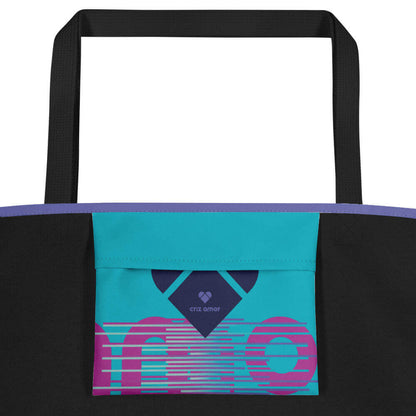 Tote Design with 'Amor' Logo in Bold Colors