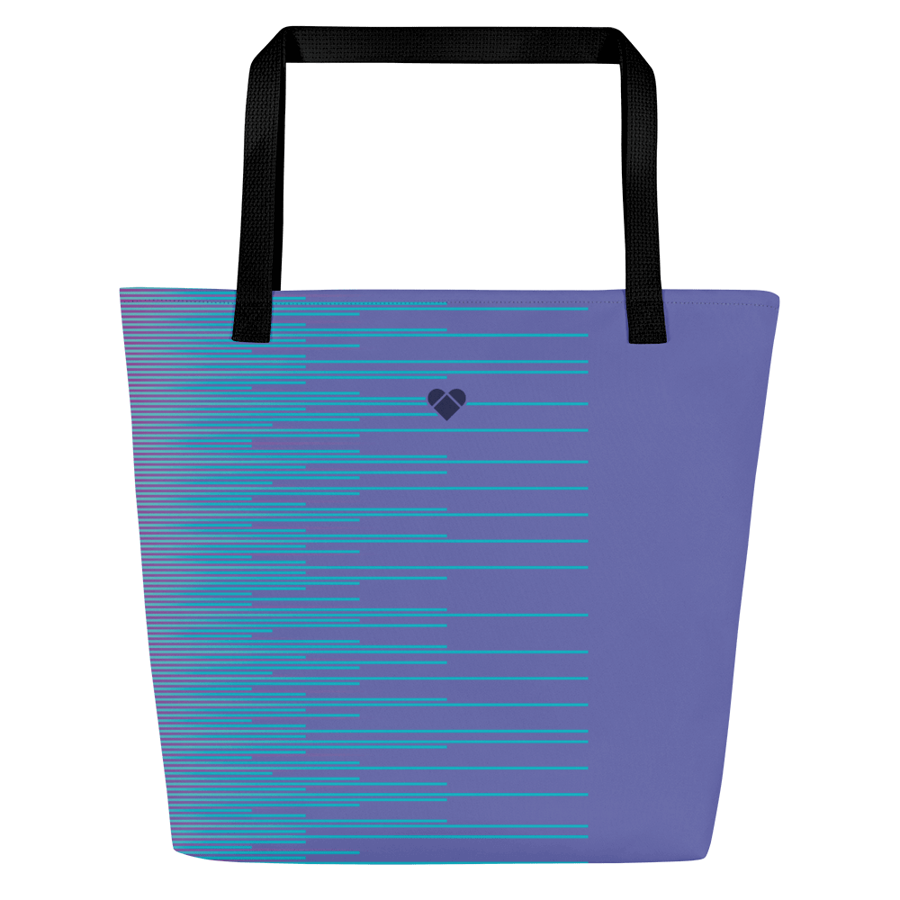 Designer Large Tote Bag in Periwinkle with Heart Logo
