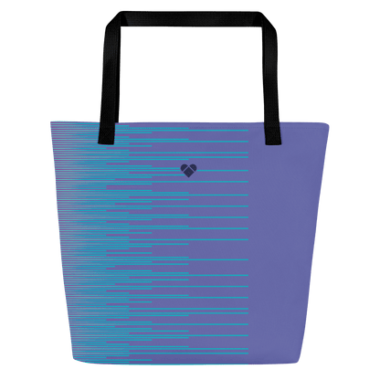 Designer Large Tote Bag in Periwinkle with Heart Logo