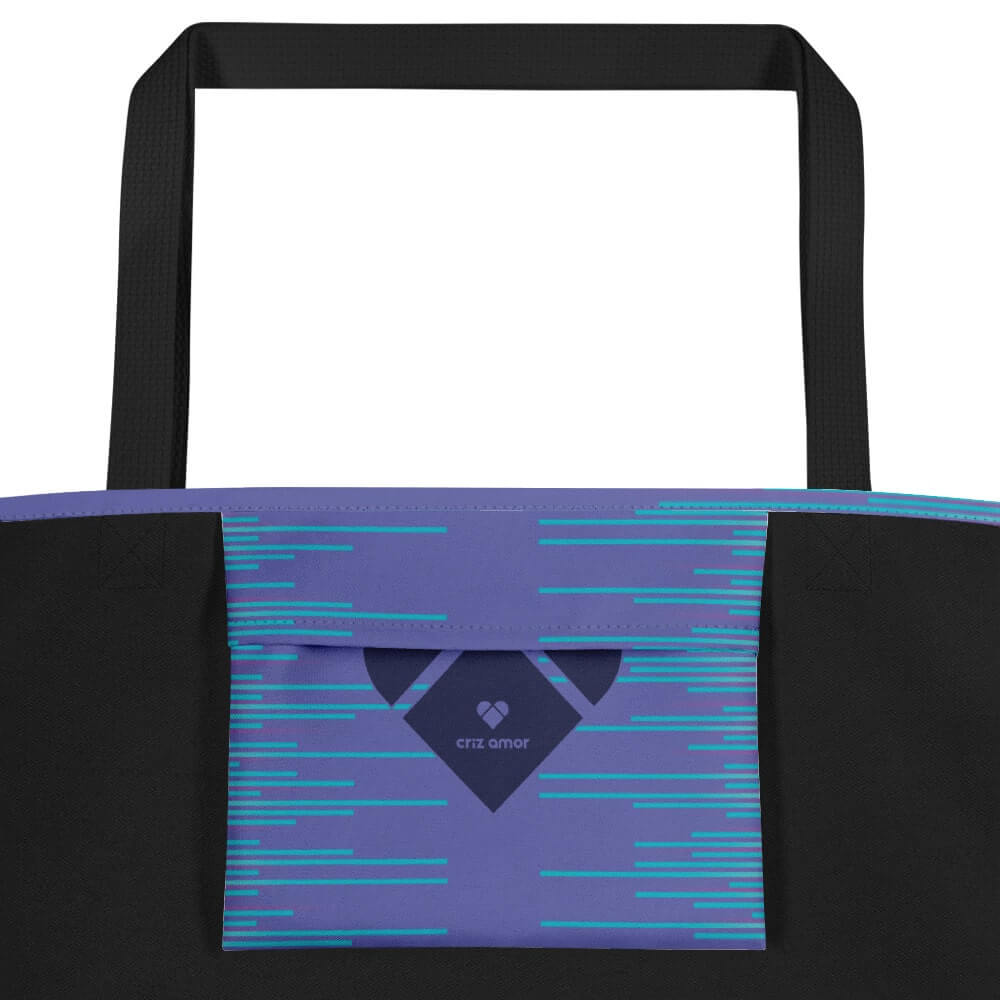 Periwinkle and Turquoise Striped Tote Bag by CRiZ AMOR