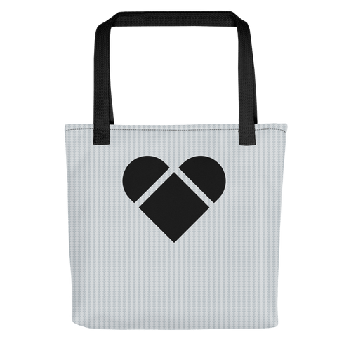 Light Gray Lovogram Black Heart Tote Bag | Accessories
