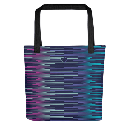 Slate Blue Fusion Dual Tote Bag by CRiZ AMOR: Fuchsia and Mint Accents