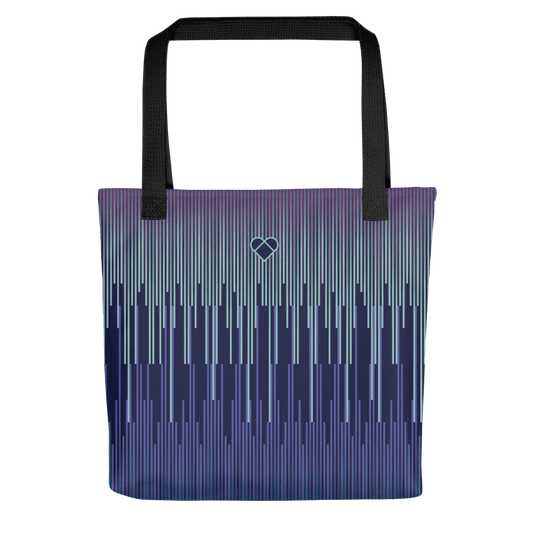 Vibrant Slate Blue Striped Dual Tote Bag