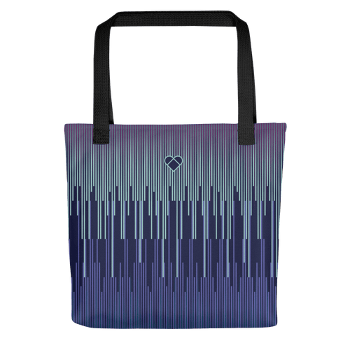 Dark Slate Blue Vertical Stripes Dual Tote Bag | Accessories