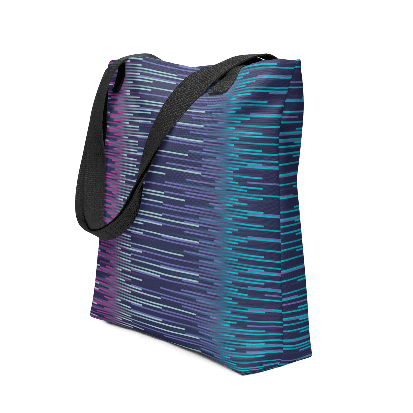 Slate Blue Dual Tote Bag with Gradient Stripes