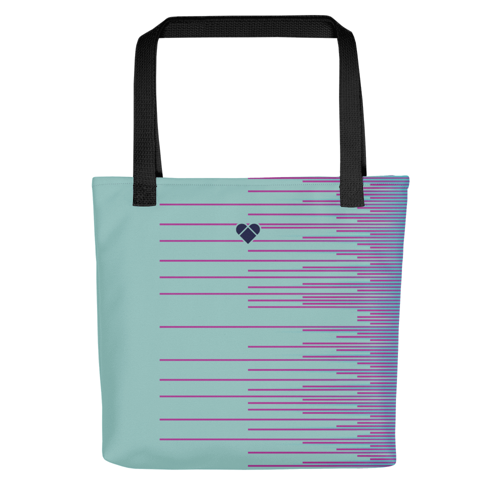 Mint Dual Tote Bag with heart logo, CRiZ AMOR fashion