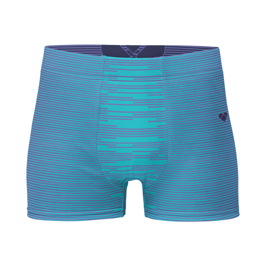 Turquoise to Dark Slate Blue Dual Boxer Briefs for Men by CRiZ AMOR