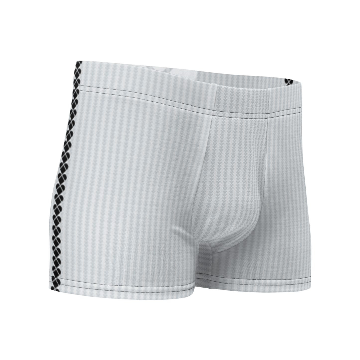 Boxers - Light gray boxers with a whimsical 'lovogram' pattern