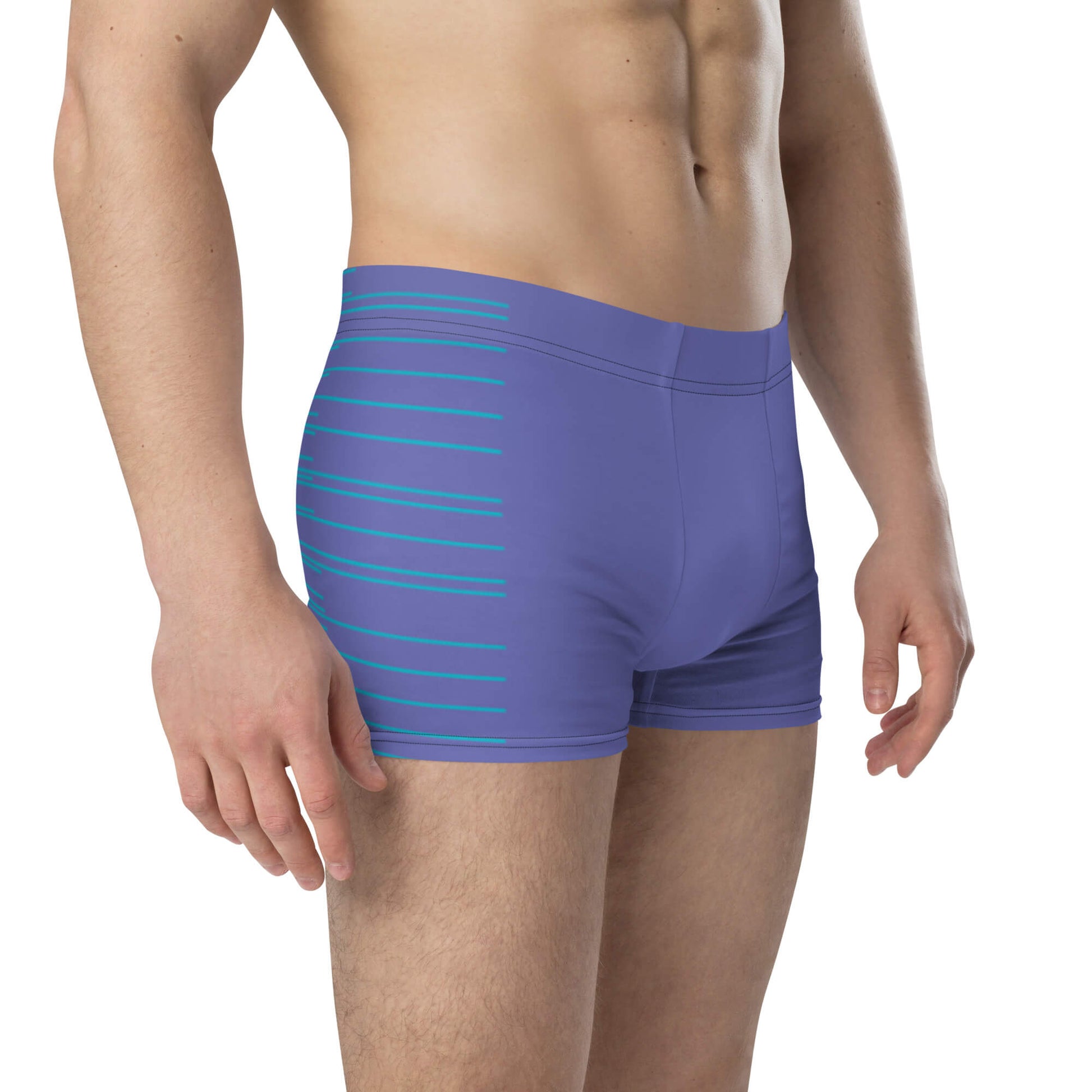 Model wearing Periwinkle Dual Boxer Briefs by CRiZ AMOR