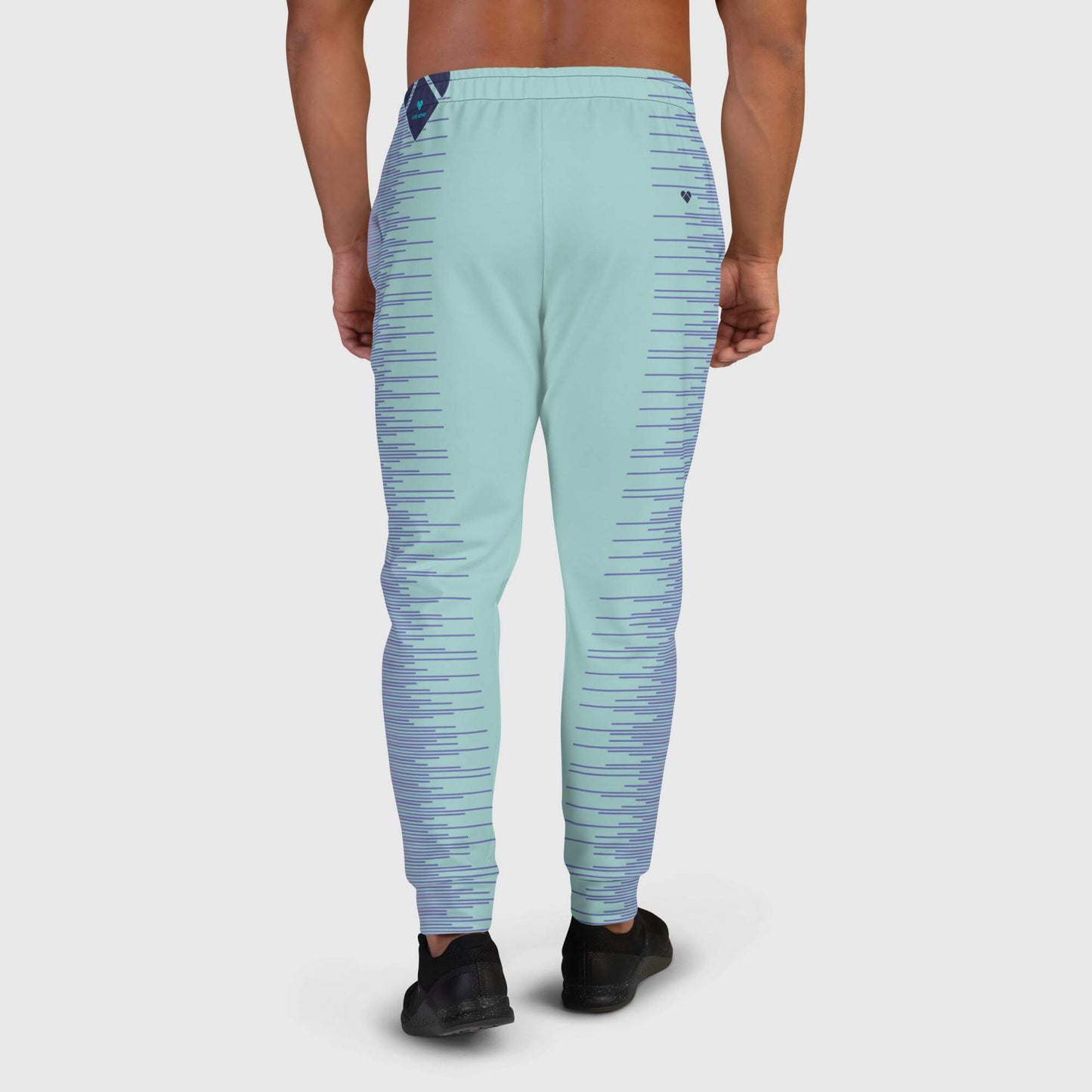Men's Mint Joggers with Pink and Periwinkle Gradient Accents