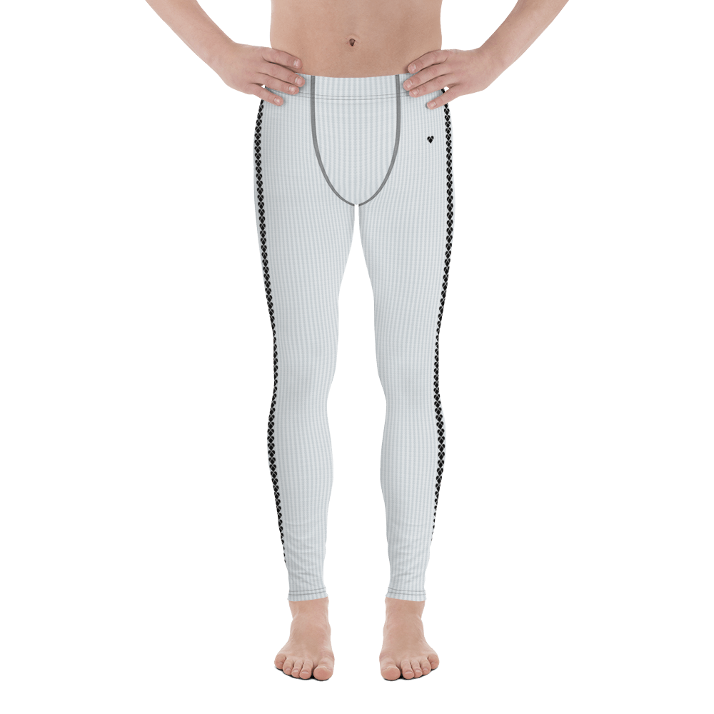 Heart-logo patterned light gray leggings for men
