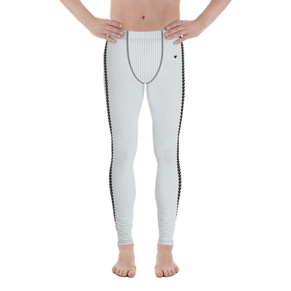 Heart-logo patterned light gray leggings for men