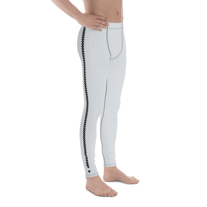 Amor Primero's distinctive heart-logo stripe leggings in light gray for men