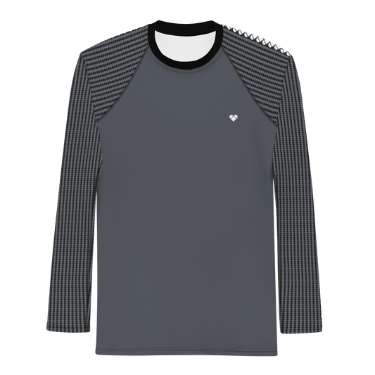 CRiZ AMOR's Charcoal Lovogram Rash Guard | Men | Designer Sports Wear