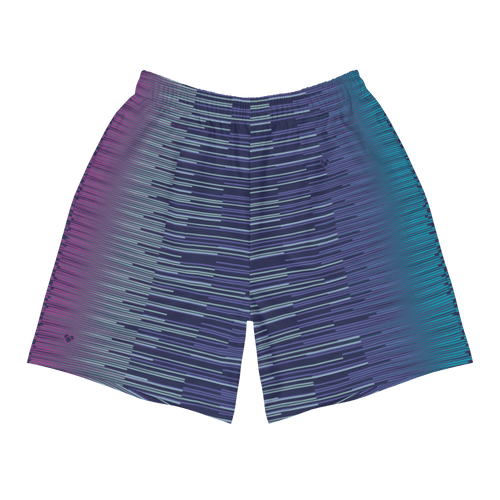 Dark Slate Blue Stripes Dual Sports Shorts | Men