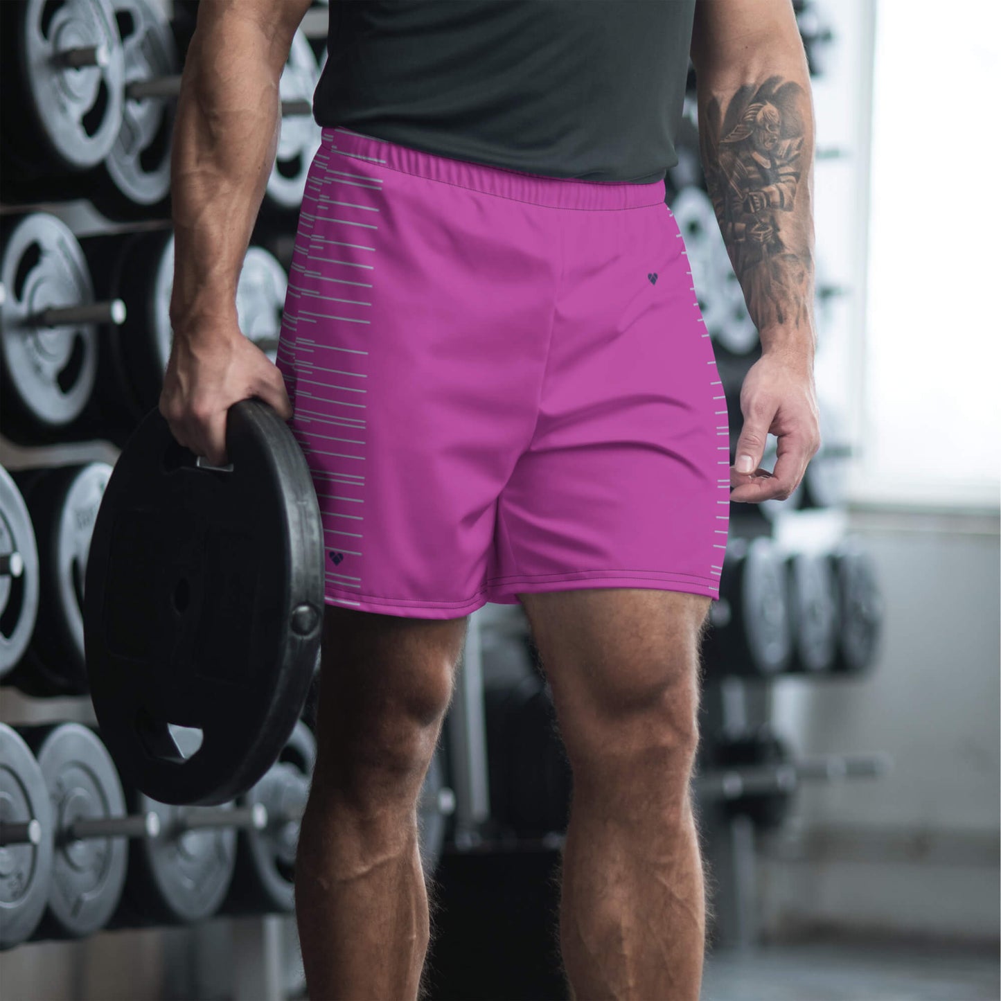 Fucsia Pink Dual Sport Shorts for Men by CRiZ AMOR