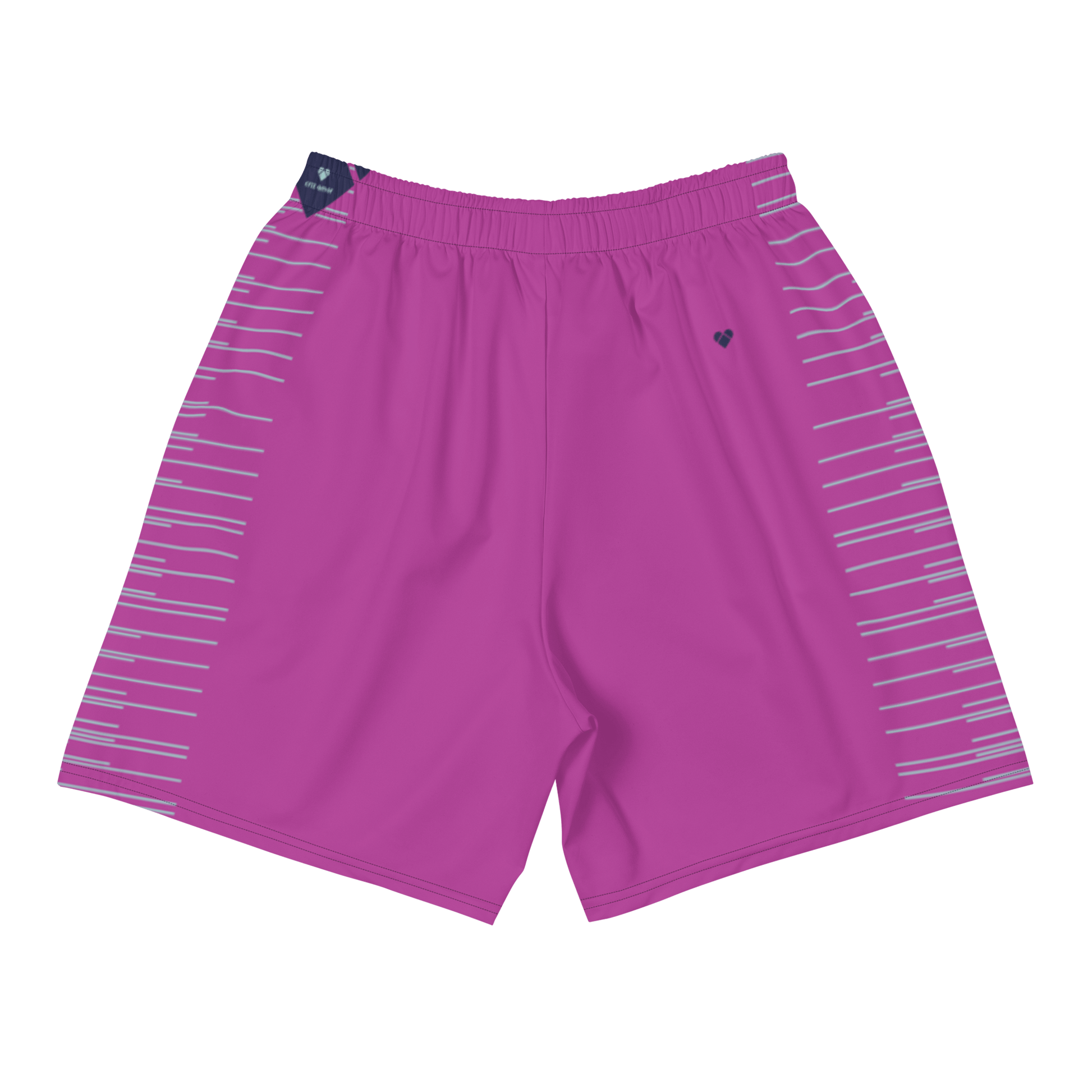 Men's fucsia shorts with mint gradient stripes